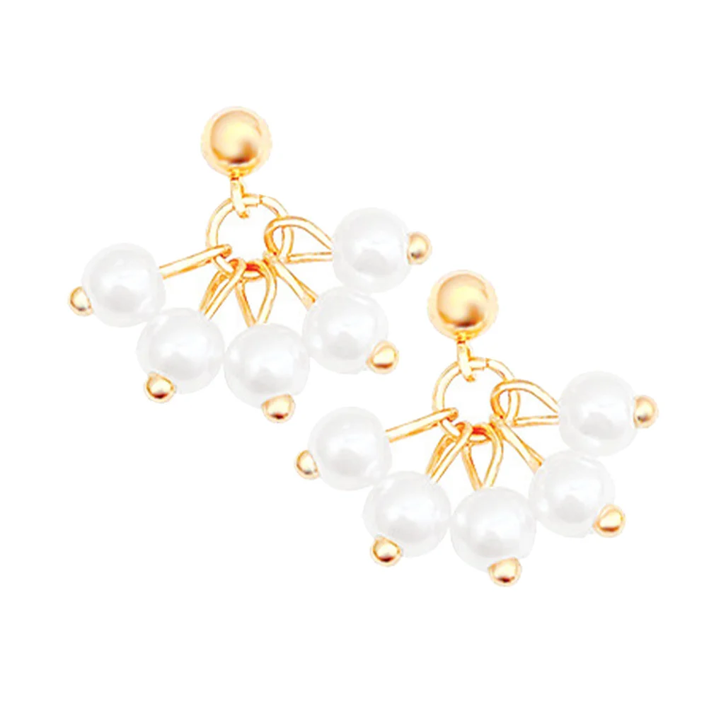 

1Pair Pearl Ear Studs Delicate Artificial Pearl Earrings for Women Wedding Party Fashion Jewelry Lady Earrings