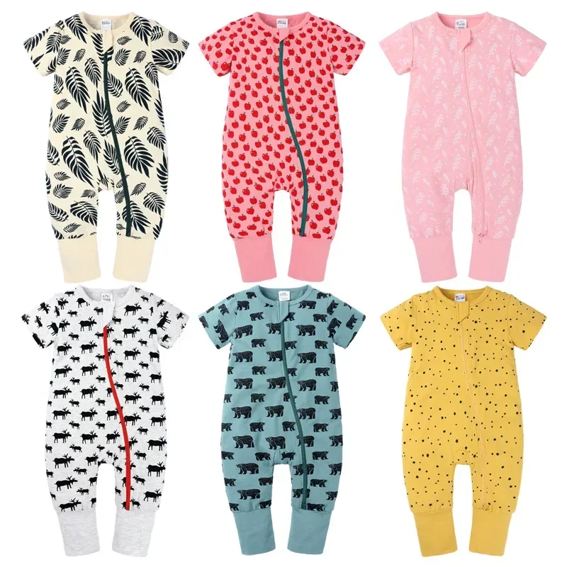 

Baby Clothes Gender-Neutral Baby Bodysuits Summer Rompers Whole Print Design Style Jumpsuit Casual Street Style Outfit Newborn