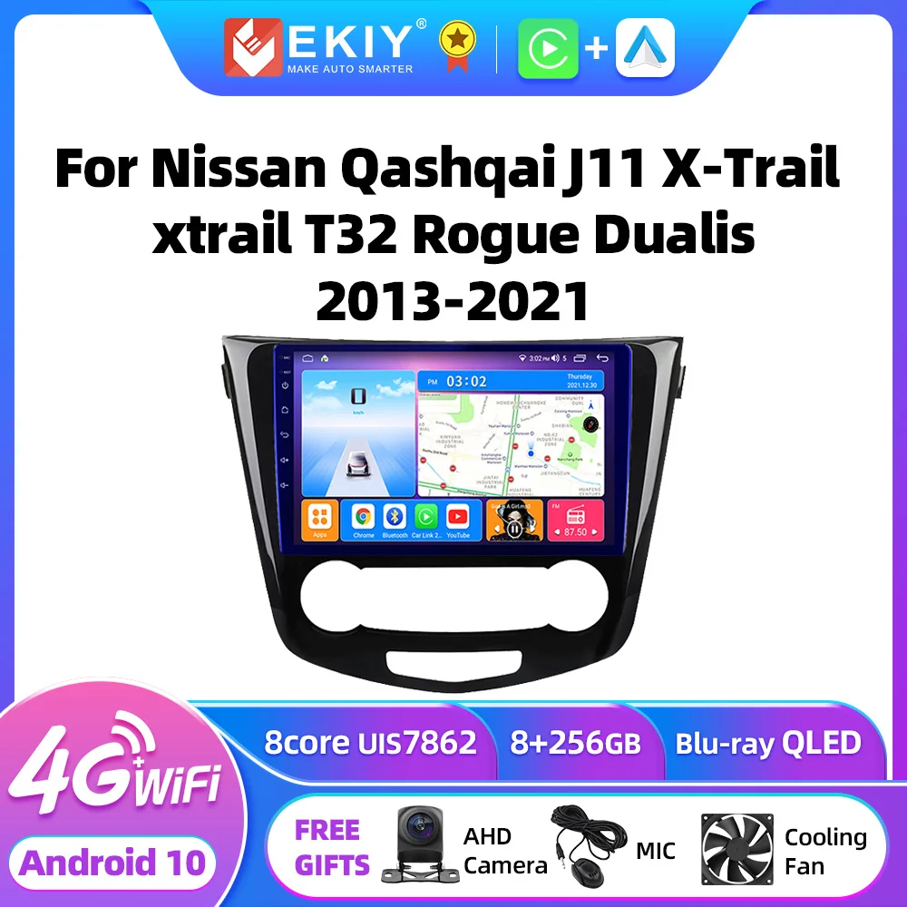 

EKIY Android For Nissan Qashqai J11 X-Trail xtrail T32 Rogue Dualis 2013-2021 Stereo Car Radio Multimedia Video Player GPS Navi