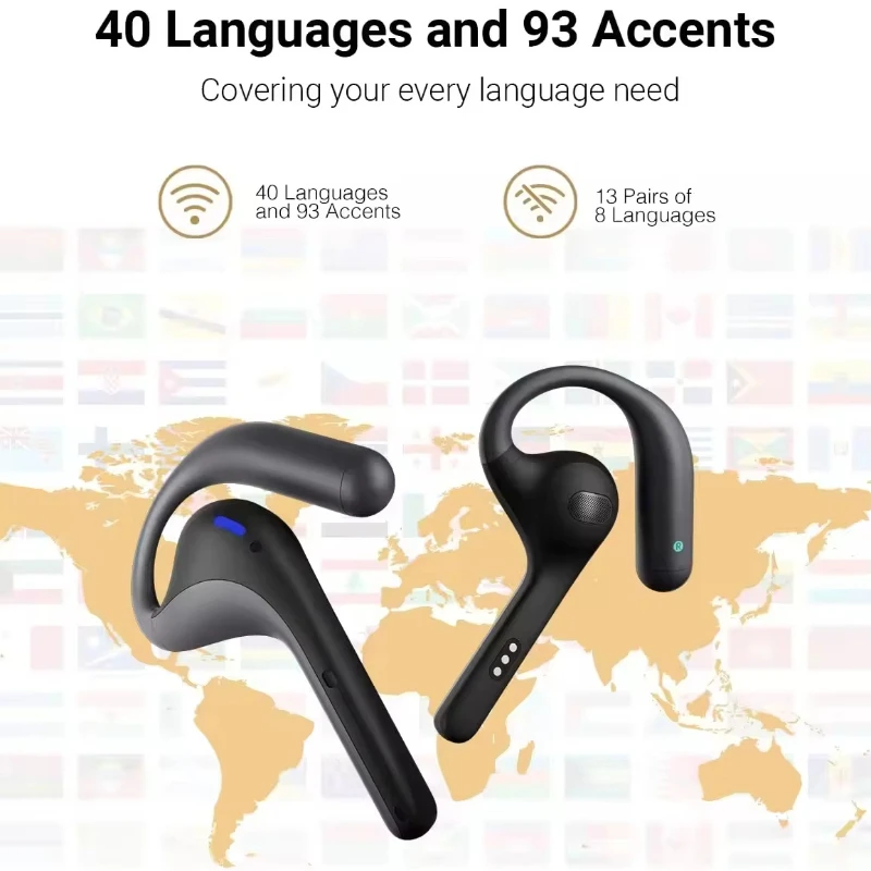 Timekettle W4 Pro AI Interpreter Translation Earbuds Bidirection Simultaneous Smart Translator Headset Device Travel Meeting