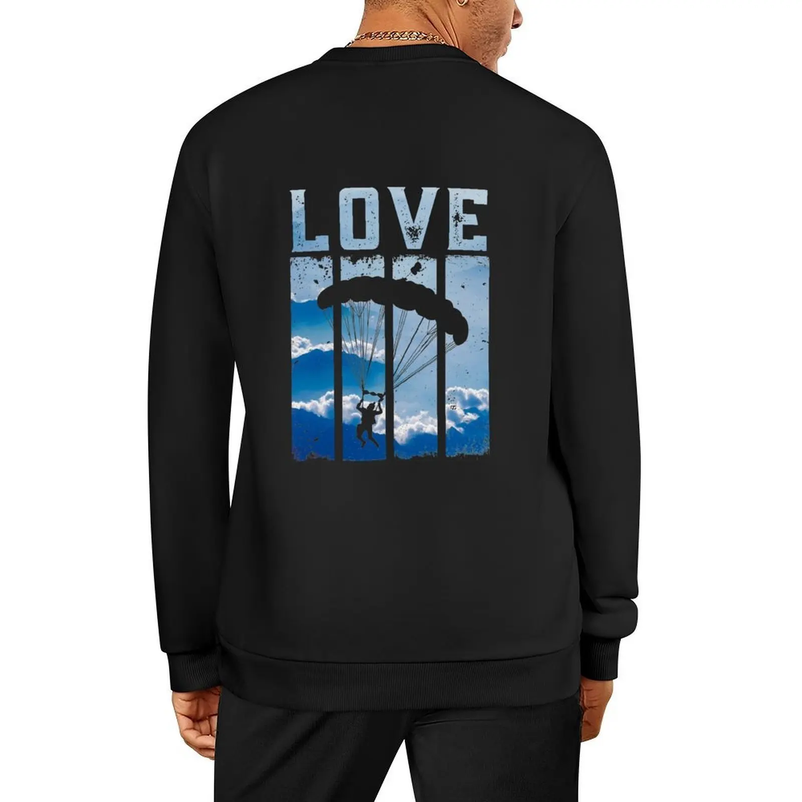 Love Skydiving Clouds Pullover autumn men's clothes anime clothing mens clothes sweatshirt