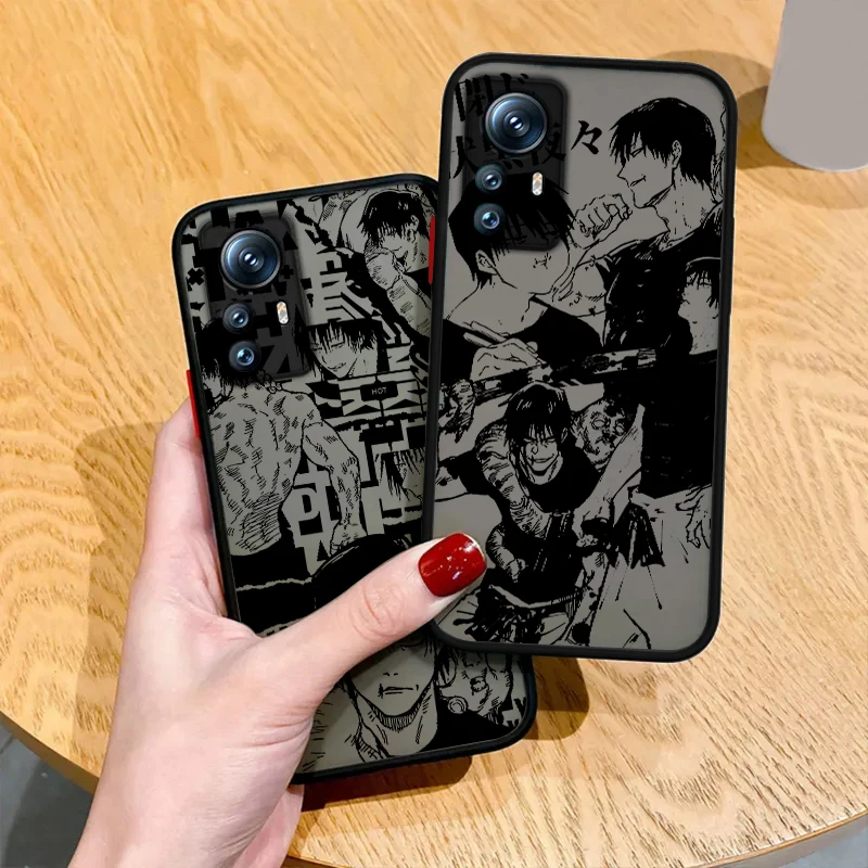 Jujutsu Kaisen Toji Cool Phone Case For Redmi Note 13 12 11 10 Pro Plus Pro S T 5G Matte Frosted Translucent Cover