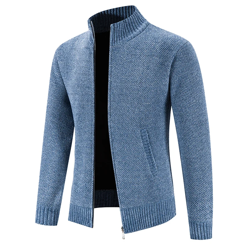 Autumn and Winter Sweater Cardigan Men's Stand-up Neck Knitted Sweater Jacket