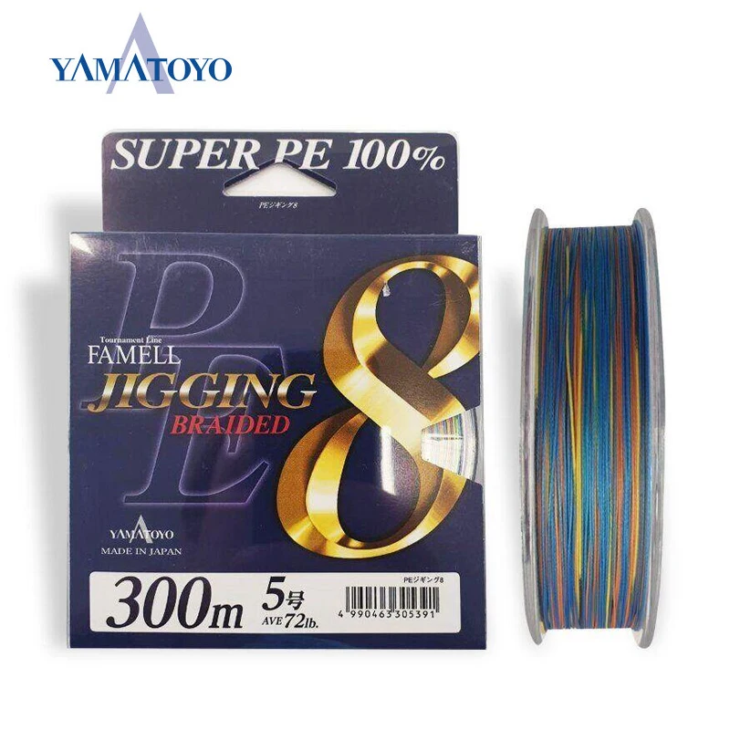 MADE IN JAPAN YAMATOYO PE JIGGING 8 200M/300M 5 COLORS 8 Strand Braided (1m/5m MARK) 12LB- 72LB