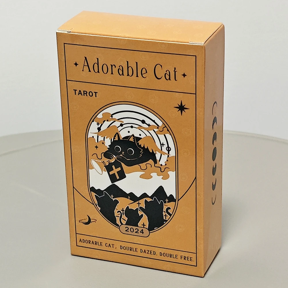 

78 Cards Deck Black Adorable Cat Tarot Deck 10.3*6cm