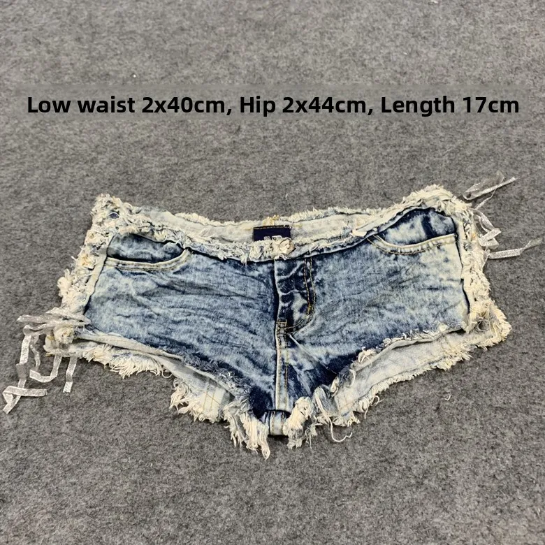 

Vintage Y2K Gothic k Wa Distred Denim orts Wave Pattern Low Waist Hot Pants Thi Summer Jeans ort Length