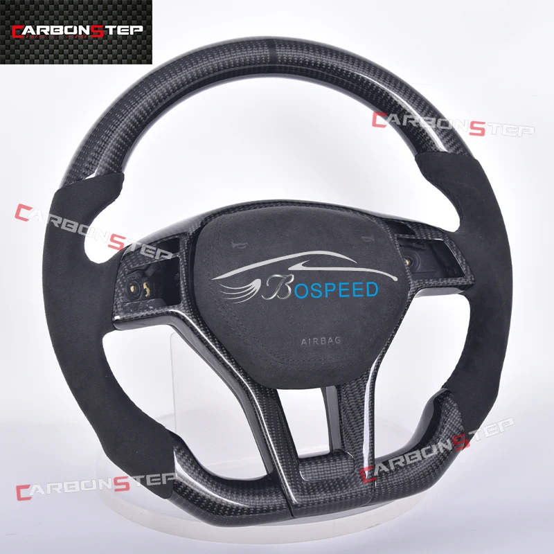 

For Mercedes Benz Carbon Fiber Led Steering Wheel W205 AMG W212 W213 CLA C300 GLE63 W220 W166 E53 45 W177 W176 Upgrade Leather