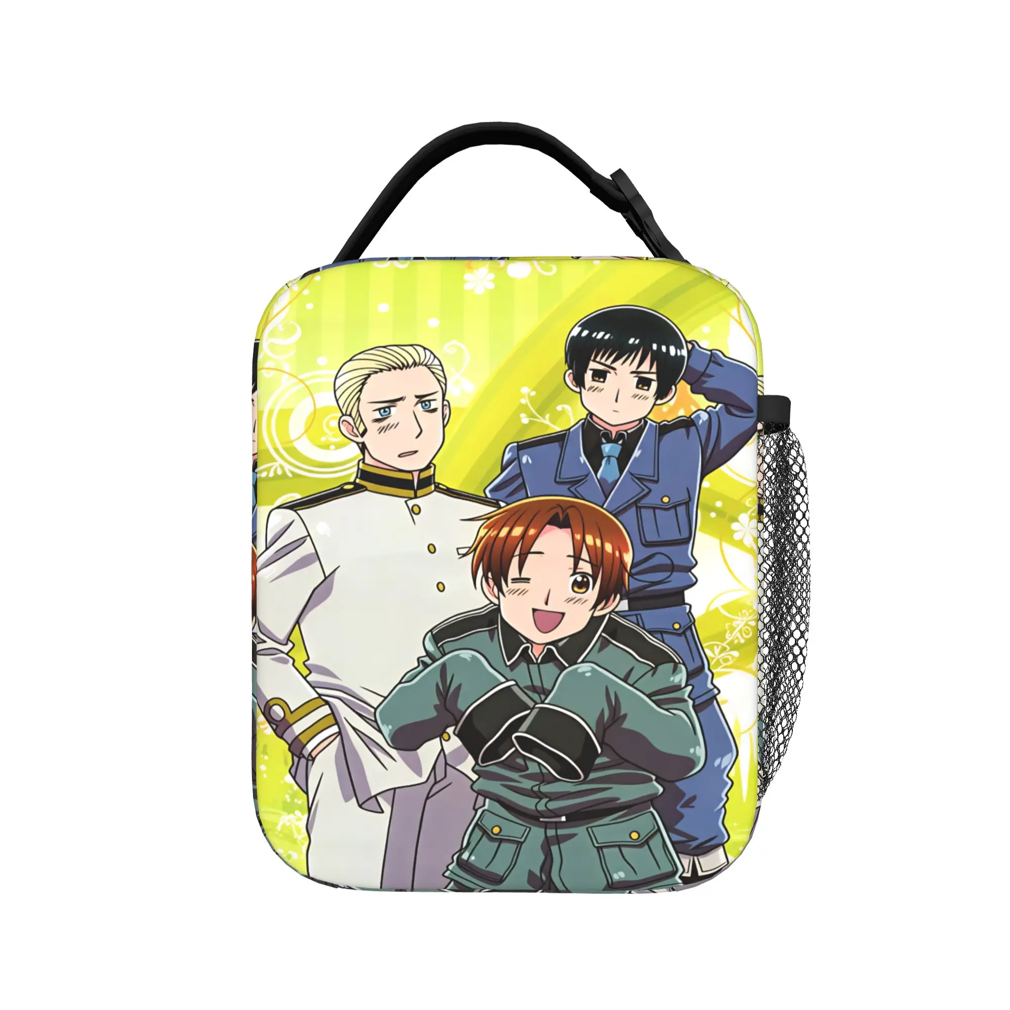 Hetalias Axis Powers Lunch Bag  Office Lunch Box For Men Cute Graphic Design Thermal Tote Handbags Oxford Portable Cooler Bag