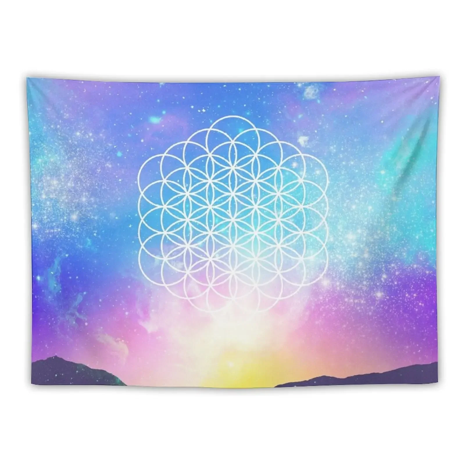 

Sacred Geometry (Cosmic Flower) Tapestry Nordic Home Decor Art Mural Room Decorations Aesthetic Tapestry