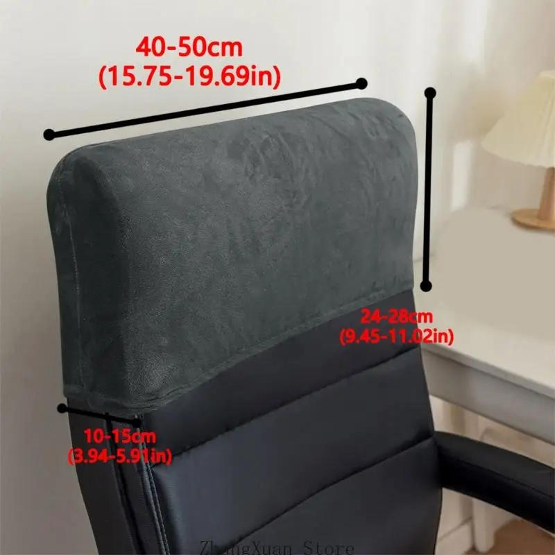 3XUF Bürostuhl-Kopfstützenbezug, weicher Plüsch-Stretch-Schonbezug für rechteckige Kopfstützen mit einer Breite von 40–50 für – Detail 6