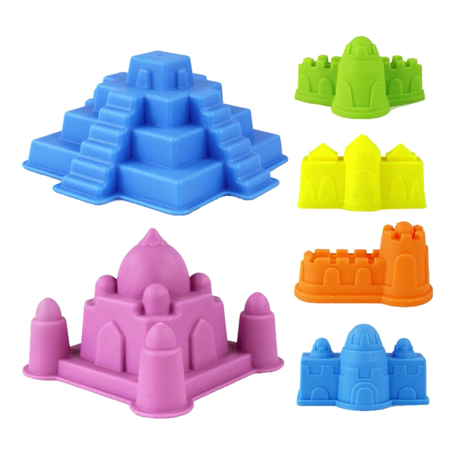 6pcs Beach Toys Various Sand Play Tools Castle Plastic Molds Beach Creations Outdoor Seaside Fun Parent-Child Interactive Games