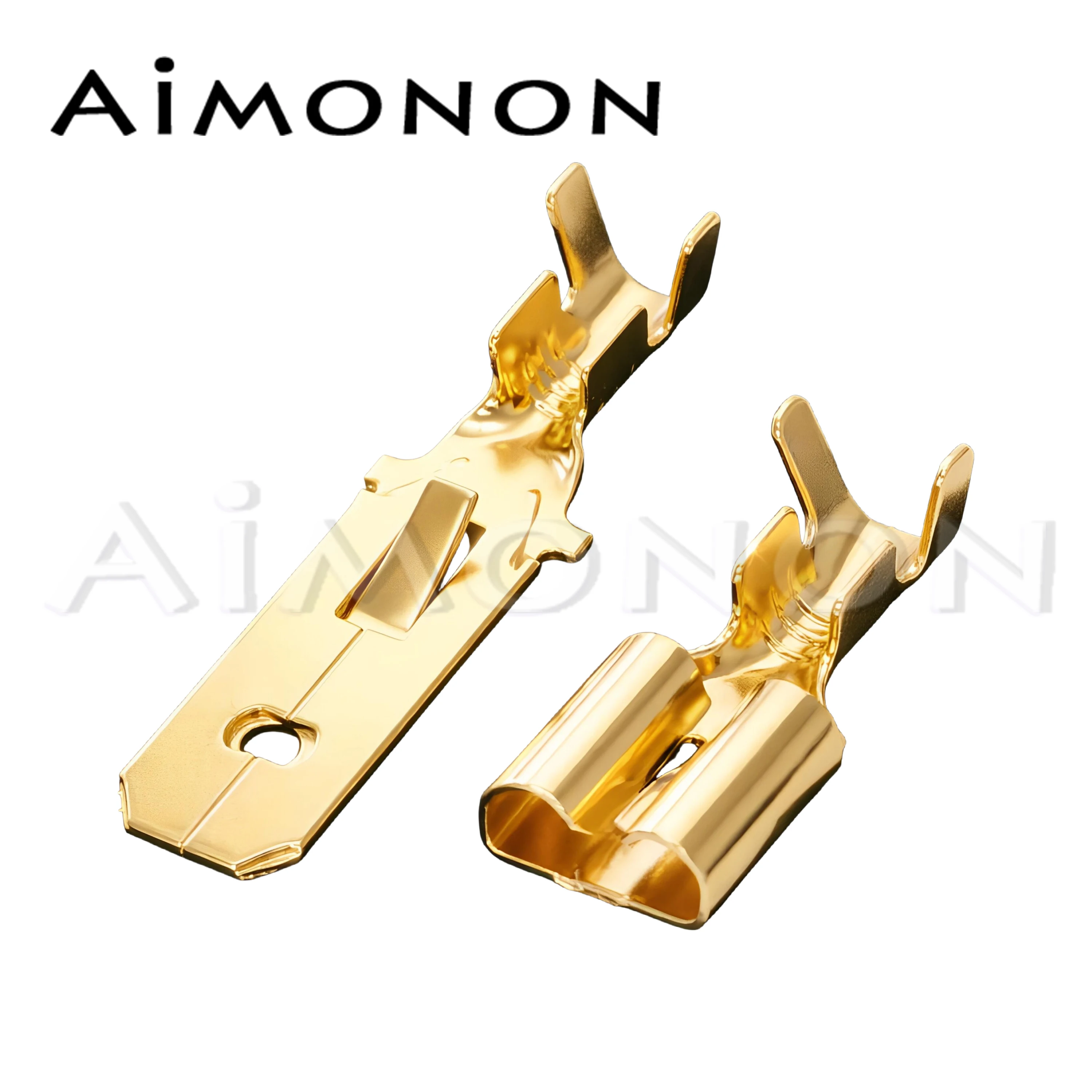 

5 Pcs 6.3mm Brass Tinned Male Female Electrical Spade Crimp Terminal Block Splice Pin For Connector Wire DJ623-E6.3B DJ612-6.3B
