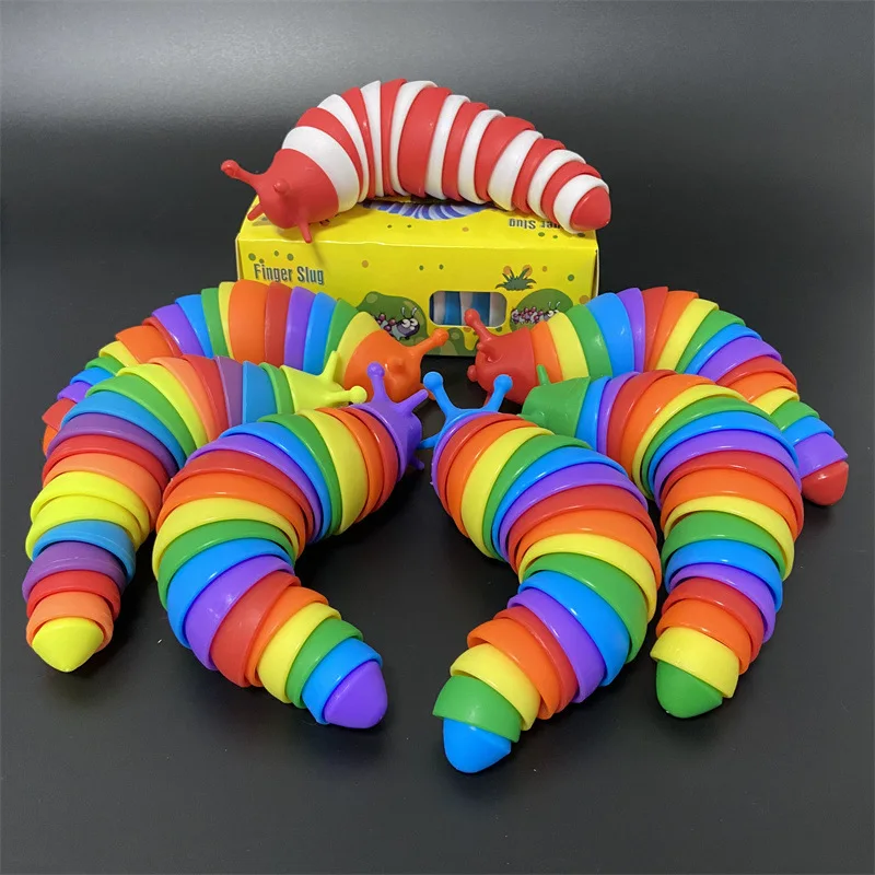 Flexible Fingertip Snail Sensory Toy Adult Antistress Squirming Slug Fidget Toys Autism Chiledren Gift Decompression Toy