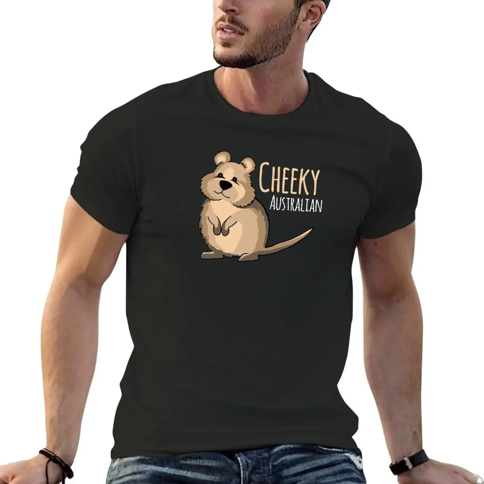 Cheeky Australian Quokka T-Shirt customs oversized mens cotton t shirts