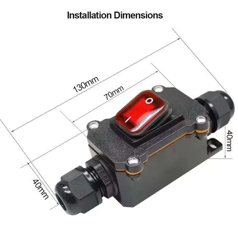 مقاوم للماء على إيقاف 2 موقف Dpst Rocker Kcd4 Ine Switch Box
