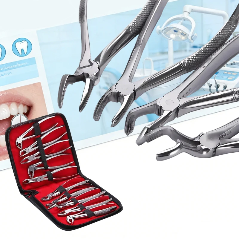 

Набор стоматологических щипцов для удаления зубов, элеваторов и инструментов для оральной хирургии из нержавеющей стали для взрослых