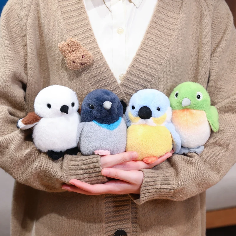 Groothandel vakantiegeschenken Kawaii duif ijsvogel tit vogel pluche pop realistische poppen schudden kan geluid minnaar collectie produceren
