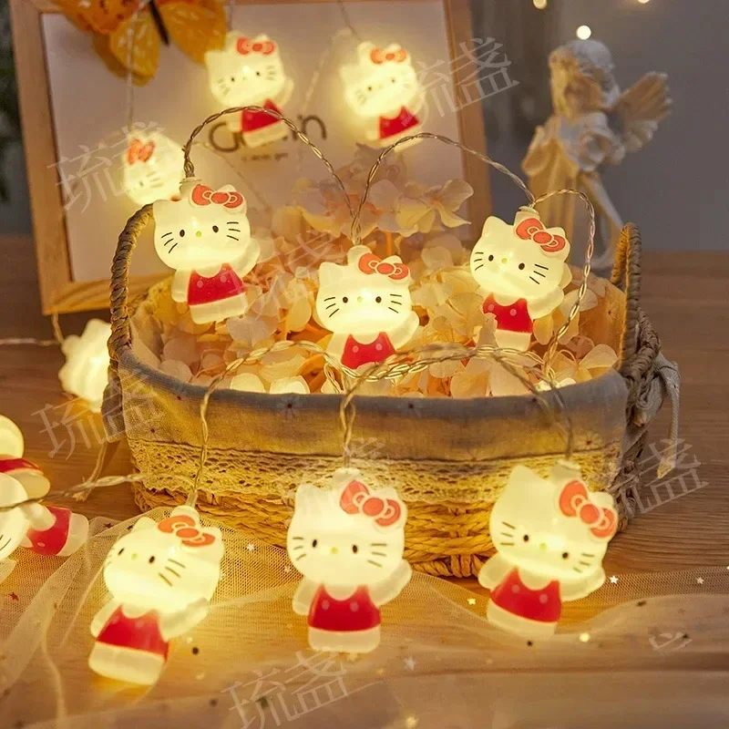 Gingerbread Man Garland Christmas Tree Decoration Fairy Lights for Home New Year Party Decor Supplies Hello Kitty String Light