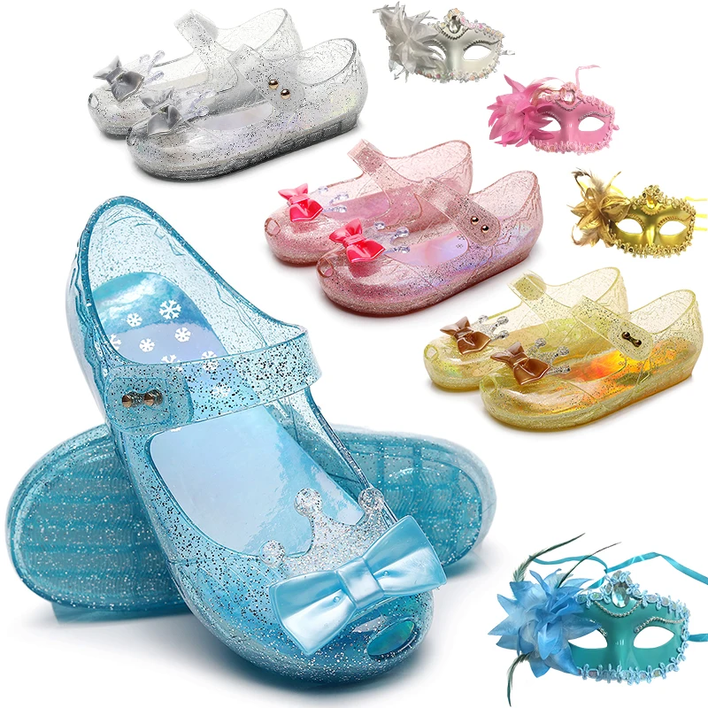 

Fancy Girl Soft-soled Non-slip Princess Sandals Summer Holiday Elegant Party Kids Jelly Shoes Shiny Luxury Baby Crystal Sandal