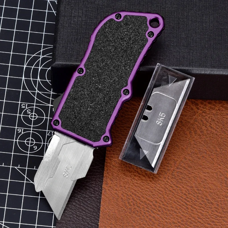 OTF Utility Knife EDC Outdoor Hand Tool Knifes Sharp Cutter Paper Cut Replaceable SK5 Blades Keychain Pocket Knives