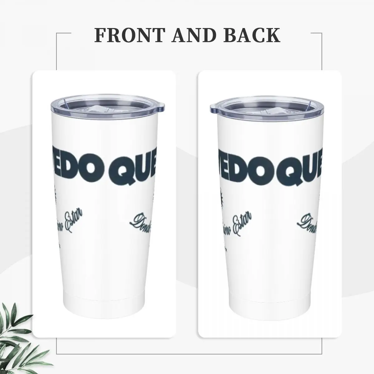 Quevedo Album Insulated Tumbler with Straws Donde Quiero Estar Vacuum Thermal Mug Double Wall Car Bottle Cup, 20oz