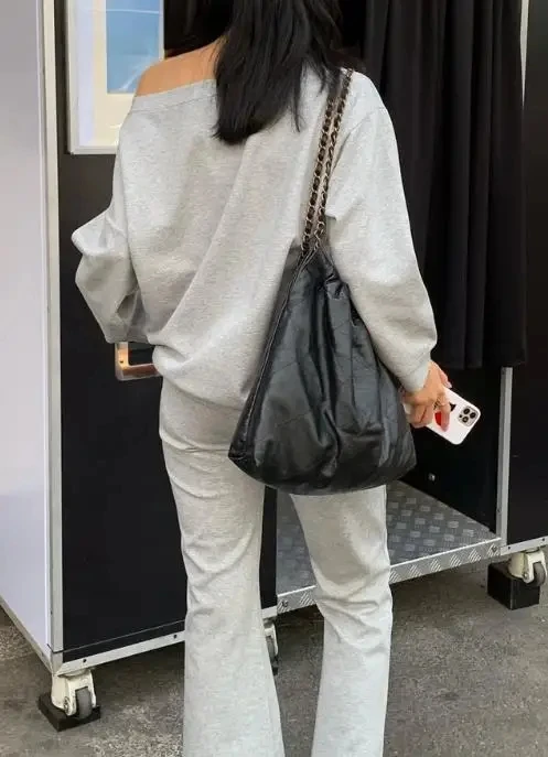 

Casual Sports Long Sleeve Pullovers & Wide Leg Pants Set for Women's Clothing In Autumn 2025 Female Fashion Trousers Outfits