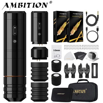 Ambitie Ninja Nova Kit 2024 Nieuwste 4.0/3.5mm Slag Draadloze Tattoo Pen Machine Pak Borstelloze Motor voor tattoo Artist Body