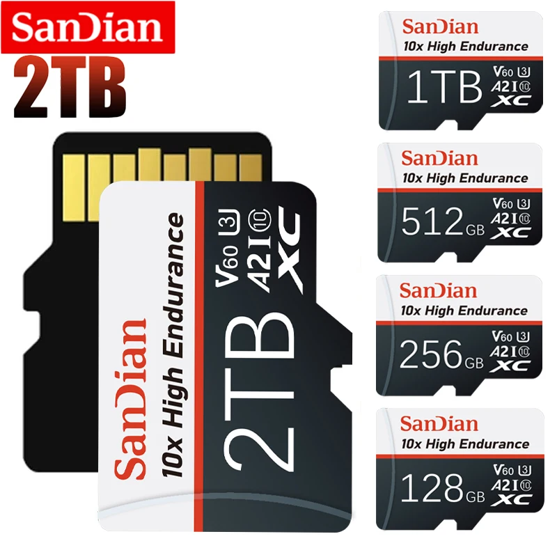 การ์ด Micro TF SD 2TB1TB การ์ดความจำความเร็วสูง128GB 256GB การ์ด SD 512GB แฟลชบัตร TF สำหรับโทรศัพท์โต๊ะแล็ปท็อป