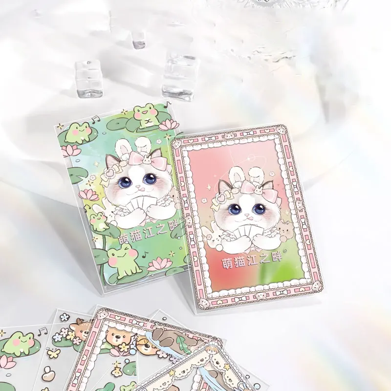 30Pcs 61x91mm Lace Flower Transparent Clear Sleeves Korea Idol Photo Holo Protector Album Card Set Trading Cards Shield Cover