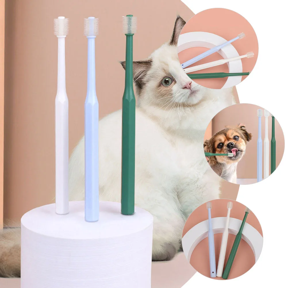 

4pcs For Dogs Cats Puppy Kitten Oral Cleaning Tool Handheld Dog Portable Pet Supplies Dog Toothbrush Cat Toothbrush