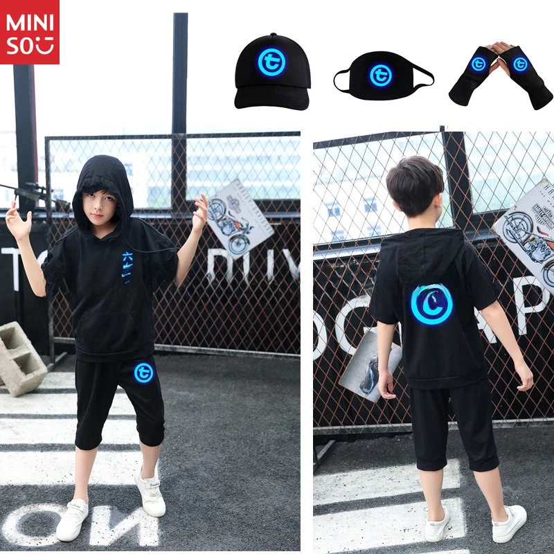 

Miniso Scissor Seven Cosplay T-Shirt & Shorts, Assassin Wu Liuqi Daily Outfit Set