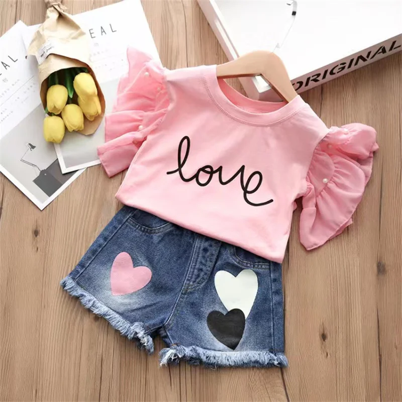 Clothes For Girls Summer Toddler Girls Clothes 2Pcs Outfits Kids Clothing For Girls Tracksuit Suit For Girls Children Clothing