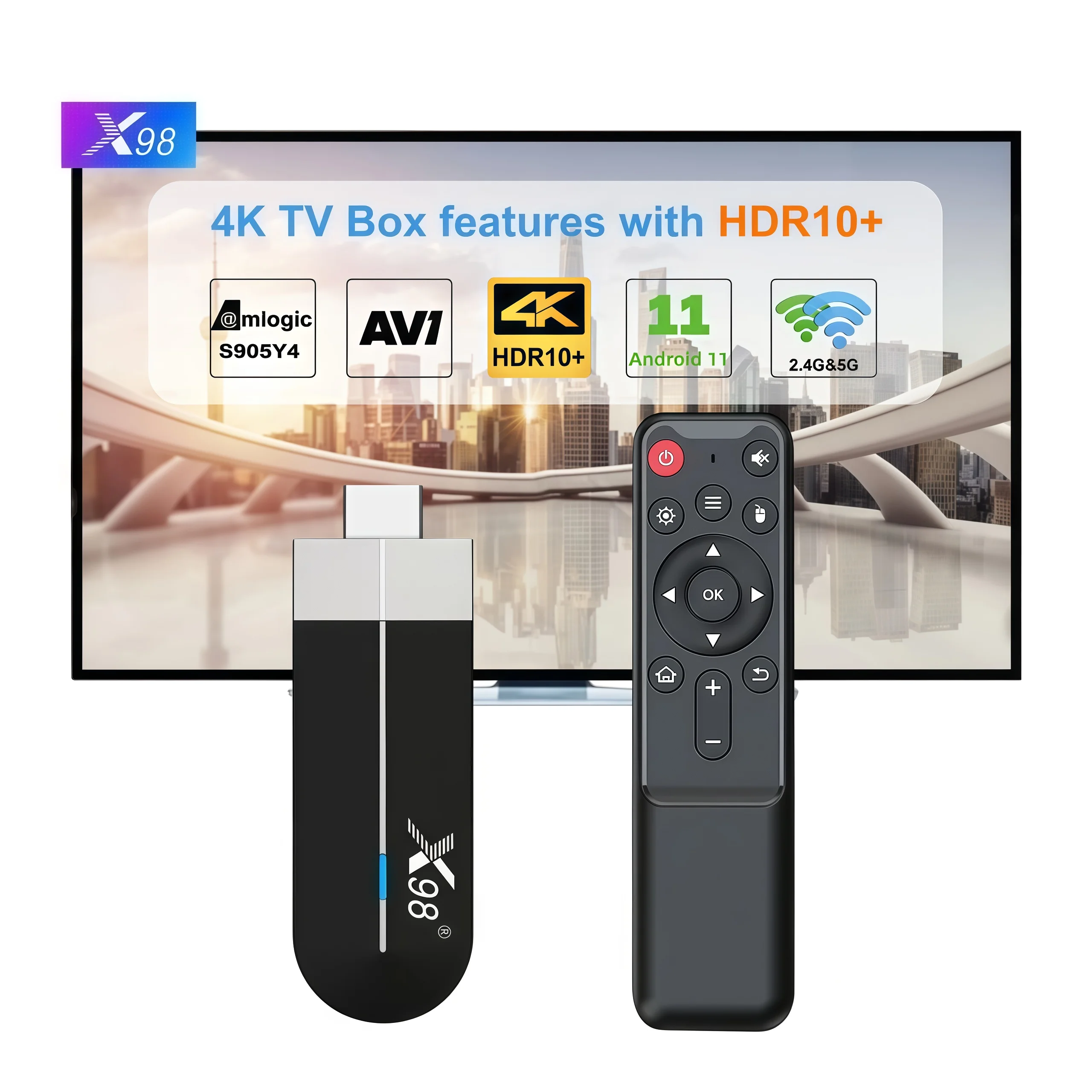 TV Stick X98S500 Android 11 4K 4GB 32GB