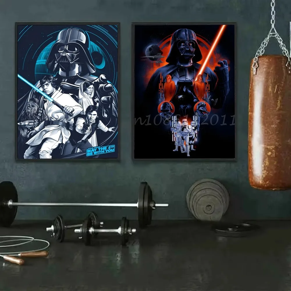 1 قطعة فيلم ستار W-Wars ملصق ذاتي اللصق الفن ورق مقاوم للماء ملصق مقهى بار غرفة جدار ديكور