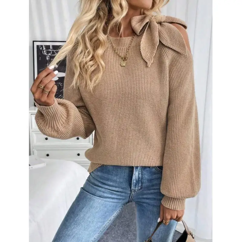 Nouveau tricots transfrontaliers asymétrique torsion oulder Long Sve femmes Ne neuf longueur manchette Coolmax fibre pull