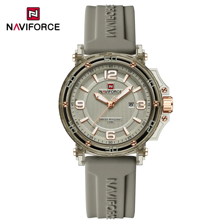 

NAVIFORCE Luminous Display Strap Ladie's Watches Simple Style Waterproof Quartz Movement Women's Clock Elegant Silicone Gifts