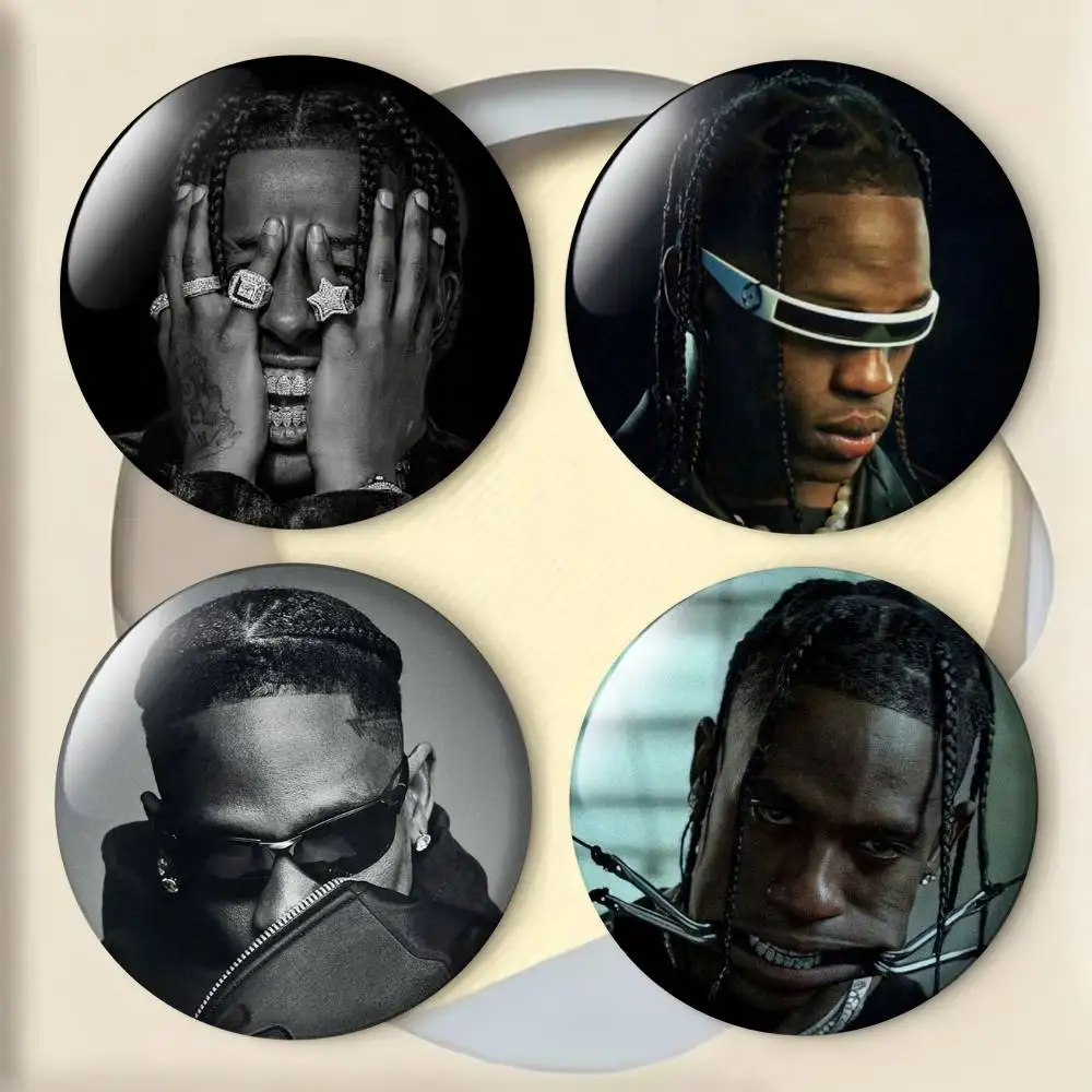 

Hip-hop Star T-Travis S-Scott Laser Badge Creative Pins Brooch for Bag Clothes Hat Decor Gifts Fans Collect