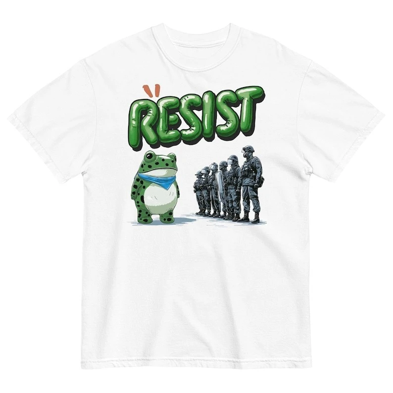 

Portland Frog Protest Rage Against The Machine I Stand with Resist High Quality Cotton Regular Short Sleeve Crewneck New Arrival