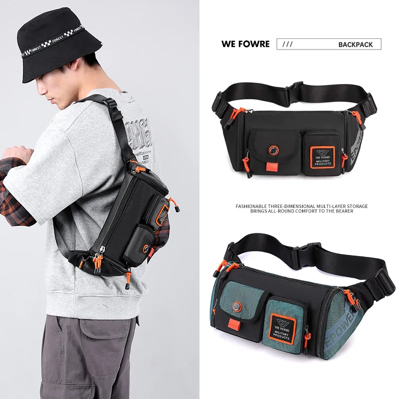 Men's Small Chest Bag - Fashionable Functional Crossbody Shoulder Bag, Large Capacity Commuter Waist Pack for Men's Casual Style