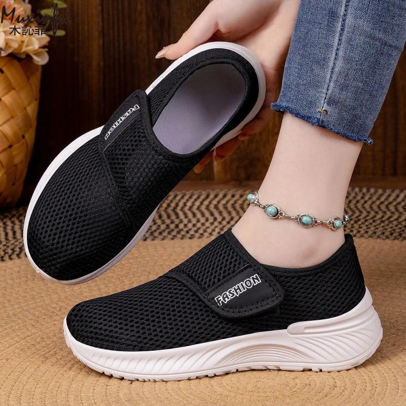 Damen Frühling Neue Vielseitige Atmungsaktive Klettverschluss-Wanderschuhe mit Weicher Sohle, Ermüdungsfrei, Größen 36-43 – Detail 13