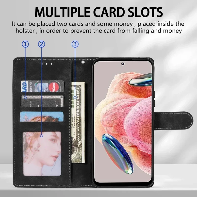 Wallet Card Slot Magnetic Flip Leather Case For Xiaomi Redmi Note 13 Pro 12S 11 11S 10 9 8T 13C 12 12C 10C Poco C65 M6 Pro 13T