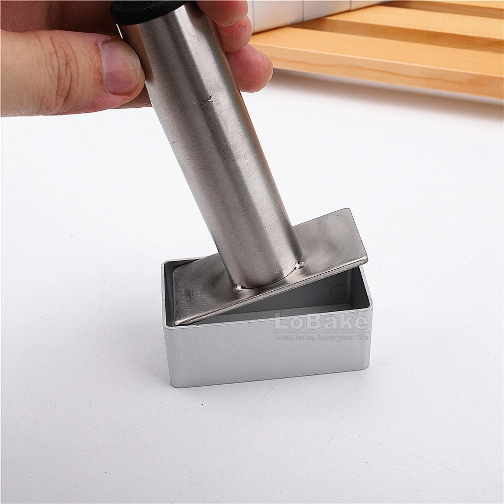 2.7cm Height Lengthened Rectangle Aluminium Cookie Cutters and Stainless Steel Embossers Stamp DIY Baking Accessories and Tools