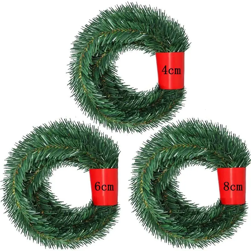 1Pcs Weihnachten Dekoration Grüne Girlande Künstliche Pflanze Kranz Ornament für Home Decor Party DIY Neue Jahr Weihnachten Baum Zubehör – Detail 8