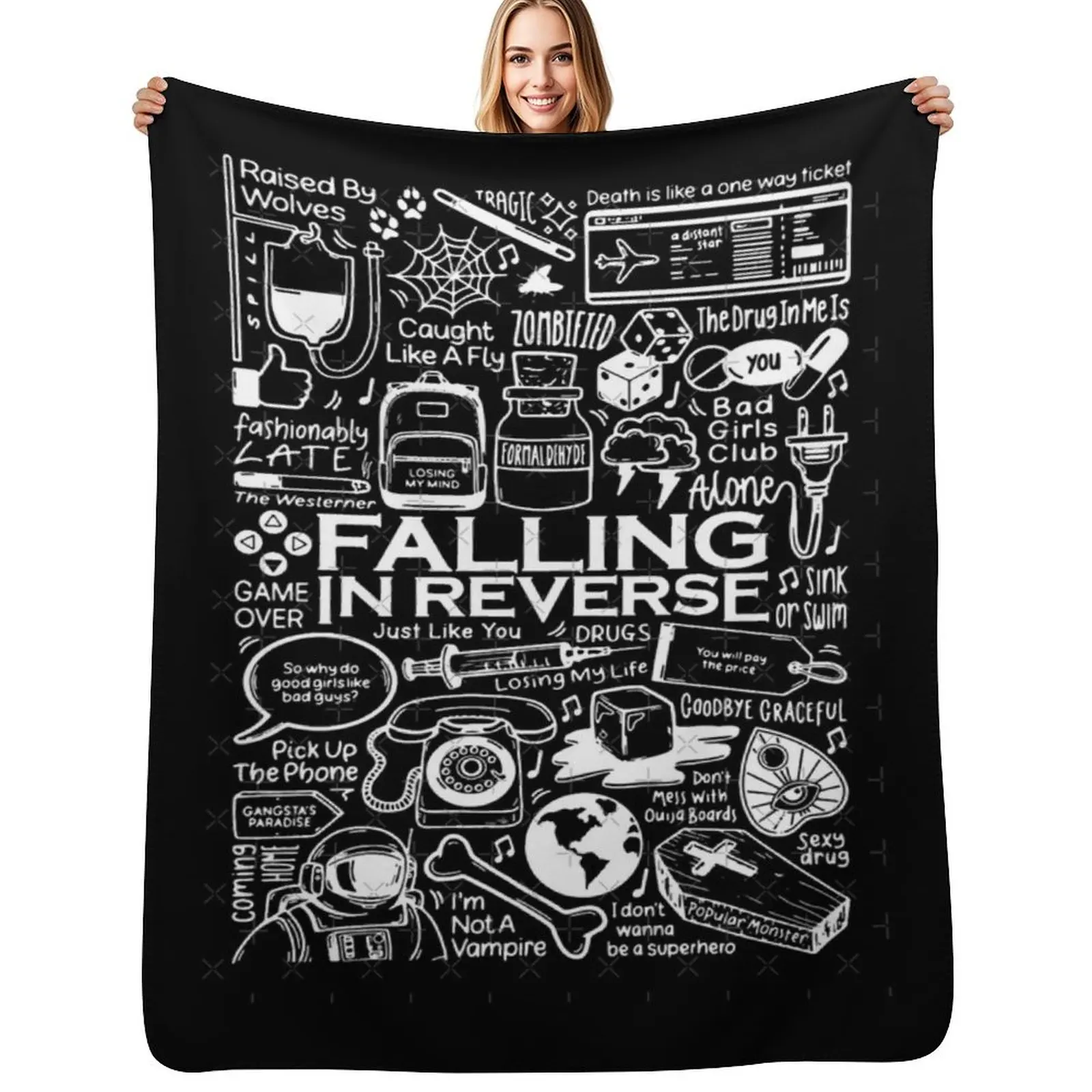 Falling in Reverse Classic Throw Blanket Stuffeds Soft Blankets For Bed for sofa Plaid on the sofa Multi-Purpose Blankets