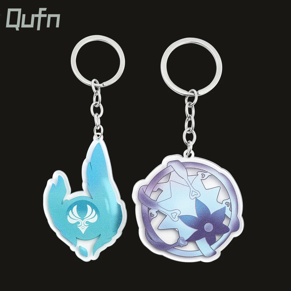 Game Genshin Impact Intertwined fate Acauaint fate Primogem Acrylic Keychains Element Vision Accessories Bag Pendant Key Chain