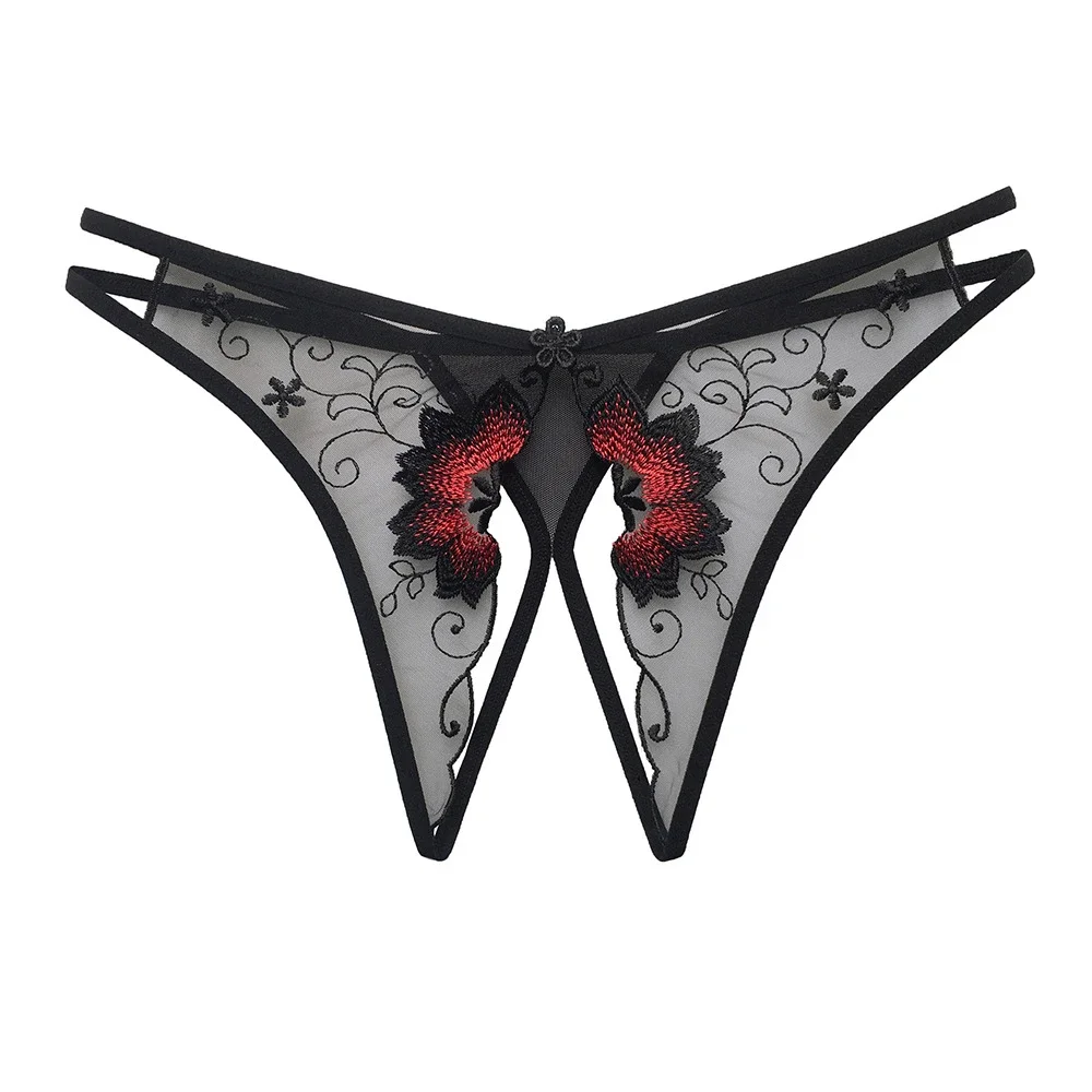 

Lace Enhanced Sexy Thongs Panties With Open Crotch G string Make a Style Statement with this Crotchless Underwear