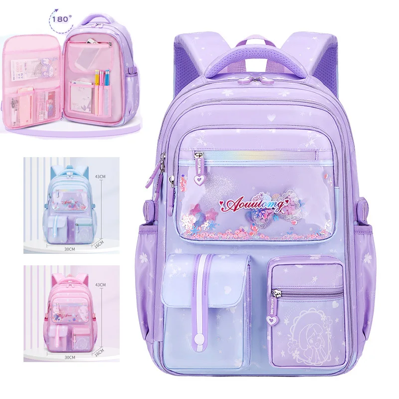 Elementary School School Bags Fantasy Color Refrigerator Door Schoolbag High Capacity Waterproof Girls Backpack Kids Backpack