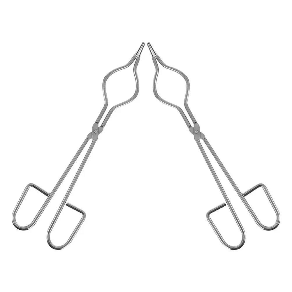 

2Pcs Stainless Steel Crucible Tongs Heavy Duty Thickened Tongs for Precise Crucible Handling Melting Furnace Jewelry