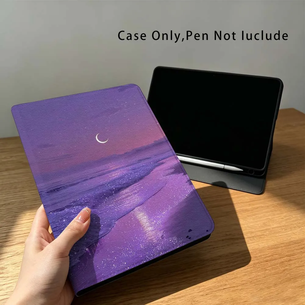 Starry Crescent Beach Light Fashion For Xiaomi Poco Redmi Pad 8 2 4 5 6 6S 7 7S SE Pro 14 11 11.2 12.1 12.5 Inch Tablet Case