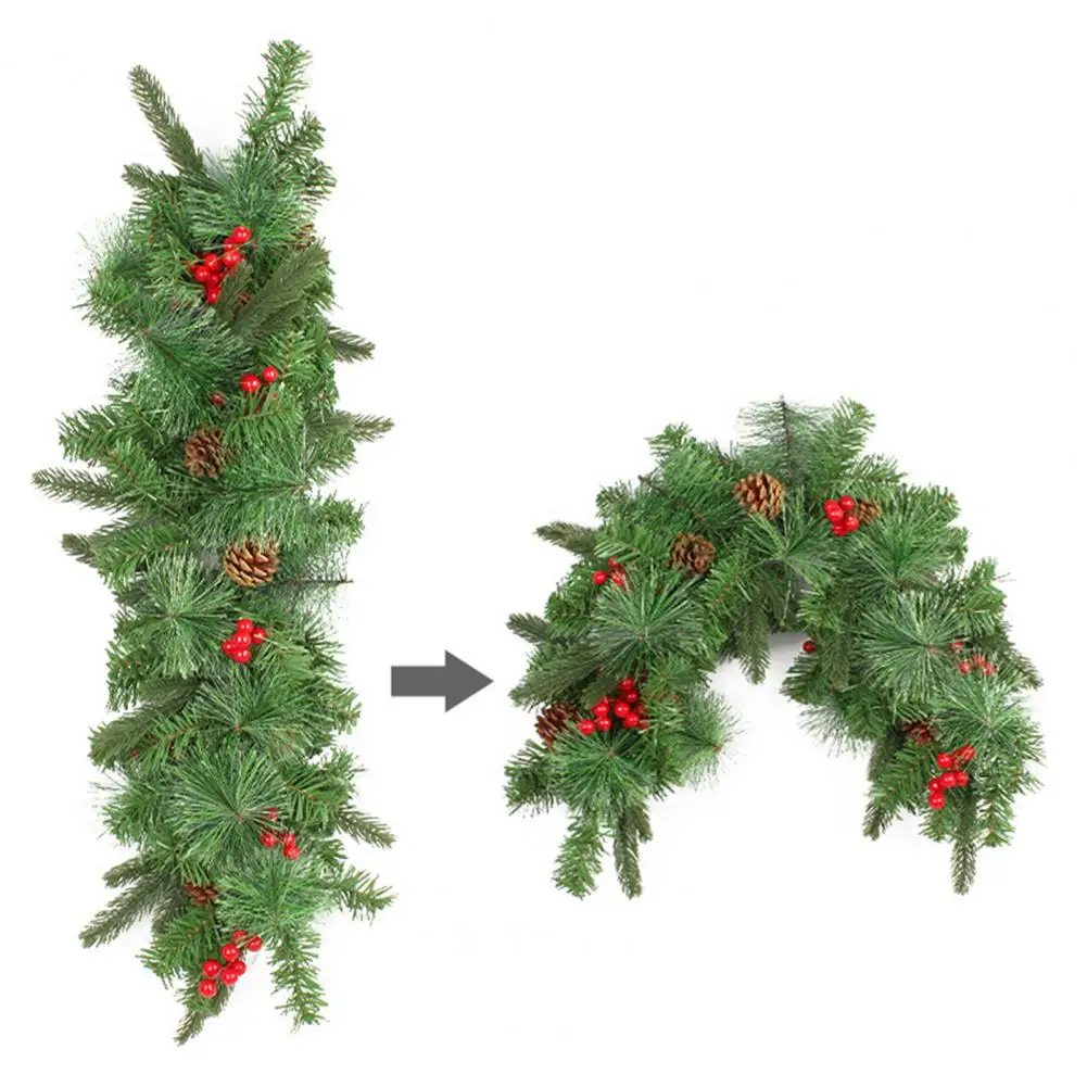 Christmas Mailbox Garland Realistic Pine Greenery Garland 36 Pre-lit Christmas Mailbox Swag with Timer Function for Front